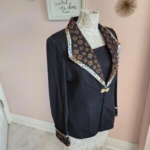 Flawless Donna Vinci knits 10 unique jacket blazer sweater black TT19